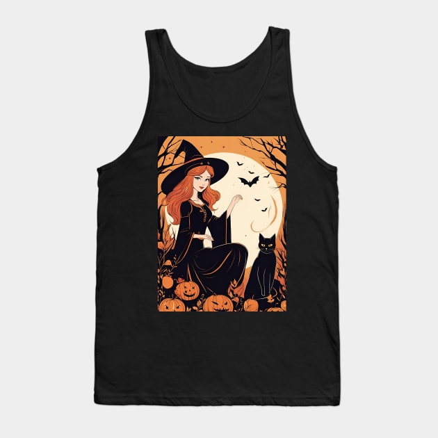 Witch with pumpkins Tank Top by FineArtworld7